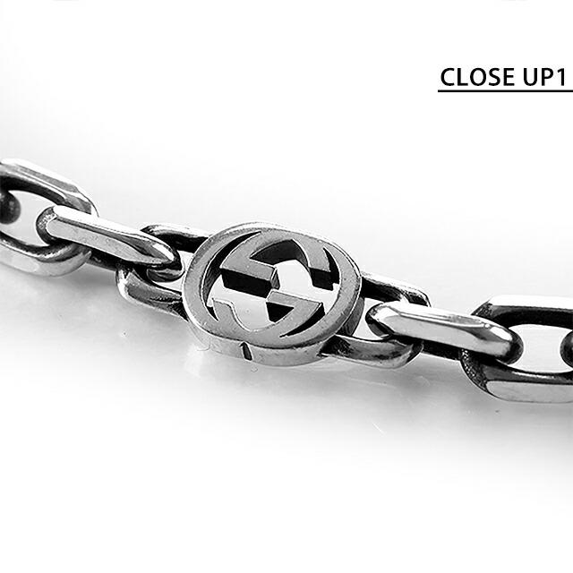 グッチ ネックレス メンズ レディース ブランド GUCCI インターロッキング ロゴ 616941 J8400 0811 シルバー アクセサリーの画像