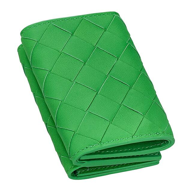 ボッテガ・ヴェネタ 三つ折り財布 三折財布 レディース ブランド BOTTEGA VENETA レザー Italy 666944-V3UH2 3722 グリーンの画像