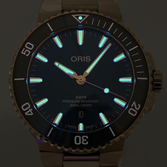オリス　アクイス　デイト 01 733 7653 4155　自動巻き 腕時計 新品)ORIS オリス アクイス デイト ブルー 733 7653 4135 M（商品ID