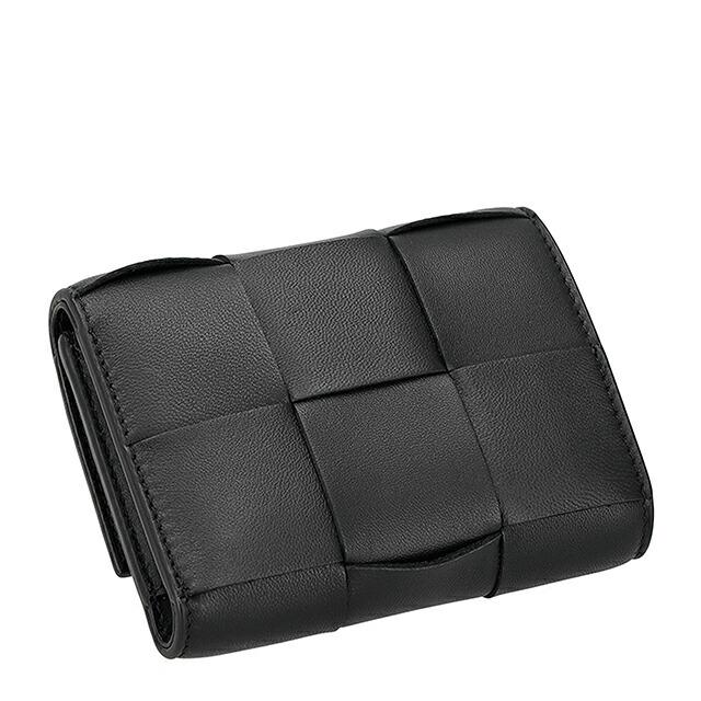 ✨️極美品✨️　ボッテガ　BOTTEGA VENETA　カセット　三つ折り財布 極美✨ボッテガヴェネタ 三つ折り財布 カセット レザー ブラック