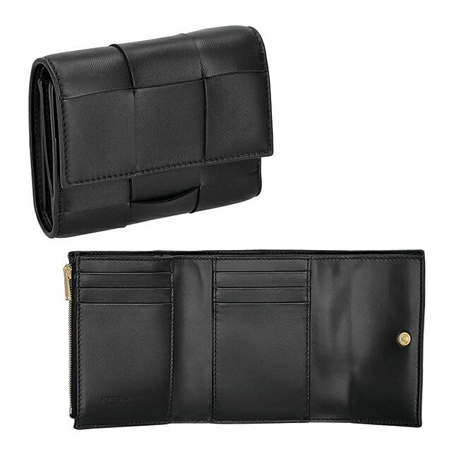 【BOTTEGA VENETA】ブラックレザー三つ折り財布 ボッテガヴェネタ BOTTEGA VENETA BOTTEGA VENETA 三つ折り財布 690568