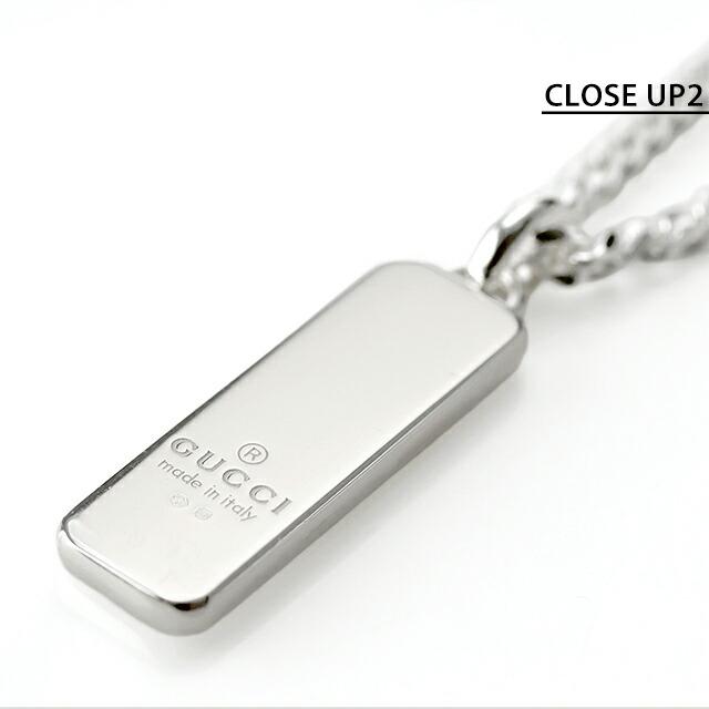 グッチ ネックレス メンズ レディース ブランド GUCCI ダイアゴナル インターロッキング プレート ロゴ 774055 J8400 8106 シルバーの画像