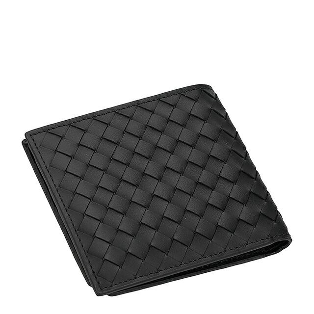 ボッテガ・ヴェネタ 二つ折り財布 二折財布 メンズ ブランド BOTTEGA VENETA レザー Italy 796966-V69G1 8803 ブラックの画像