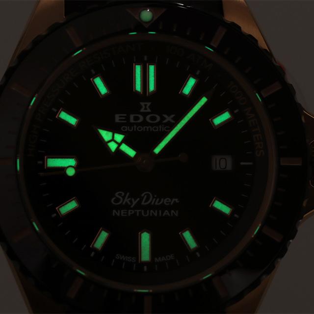 エドックス 腕時計 ブランド スカイダイバー ネプチュニアン オートマティック 自動巻き 機械式 メンズ 80120-37RNNCA-NIR アナログ ブラック 黒｜nanaple｜08