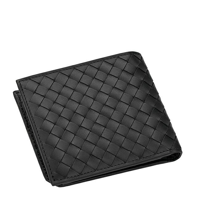 ボッテガ・ヴェネタ 二つ折り財布 二折財布 メンズ ブランド BOTTEGA VENETA Italy 805654-V69G1 8803 ブラックの画像