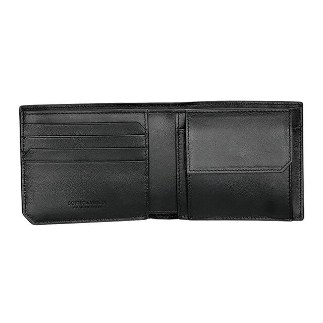 ボッテガ・ヴェネタ 二つ折り財布 二折財布 メンズ ブランド BOTTEGA VENETA Italy 805654-V69G1 8803 ブラックの画像