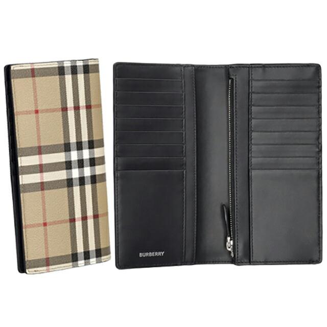 バーバリー 長財布 メンズ レディース ブランド BURBERRY チェック 8084168 ベージュの画像