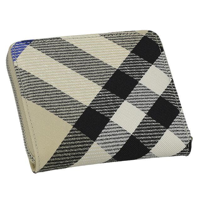 バーバリー 二つ折り財布 メンズ レディース ブランド BURBERRY チェック 8087322 ベージュの画像
