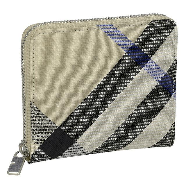 バーバリー 二つ折り財布 メンズ レディース ブランド BURBERRY チェック 8087322 ベージュの画像