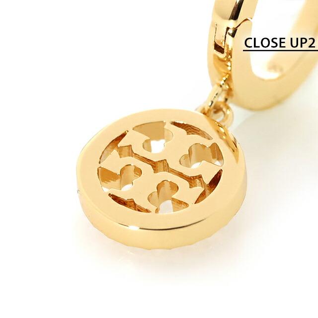 トリーバーチ ピアス レディース ブランド TORY BURCH MILLER PAVE HUGGIE HOOP EARRING フープ 両耳用 87041-783 Tory Gold アクセサリーの画像