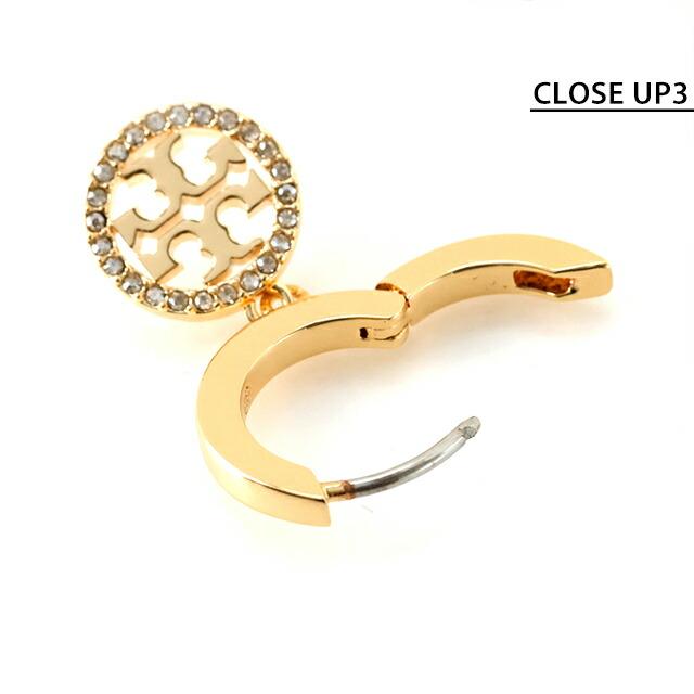 トリーバーチ ピアス レディース ブランド TORY BURCH MILLER PAVE HUGGIE HOOP EARRING フープ 両耳用 87041-783 Tory Gold アクセサリーの画像