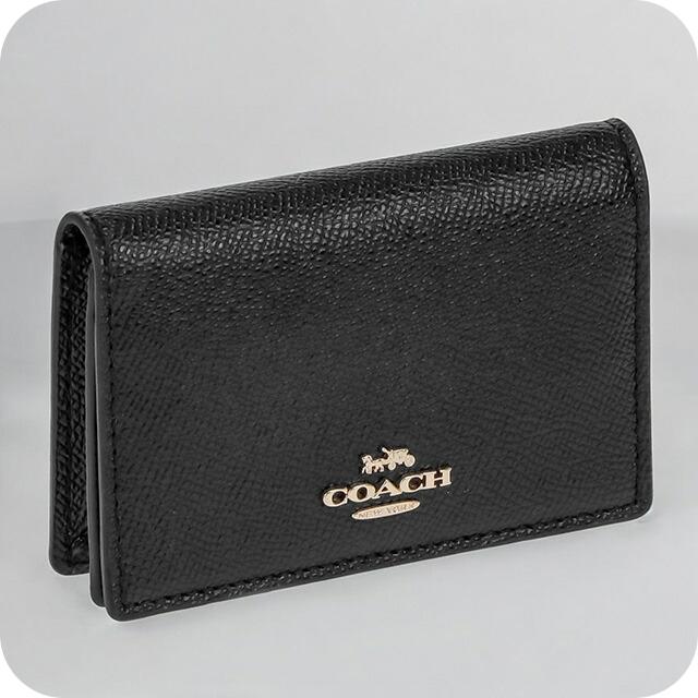 COACH ブラックレザー名刺入れ 品番87731 黒 名刺入れ COACH（コーチ） 名刺入れ レディース ブランド COACH 87731 IMBLK