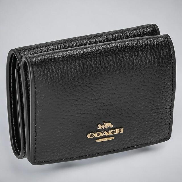 COACHコーチブラックレザー三つ折り財布 コーチ 財布 COACH 三つ折り 財布 レディース レザー ブラック黒