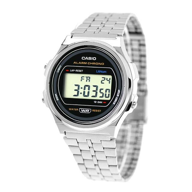 カシオ チープカシオ CASIO クォーツ 電池式 A171WE-1A ビンテージ 海外モデル ユニセックス チプカシ 腕時計 ブランド カシオ casio デジタル ブラック 黒の画像