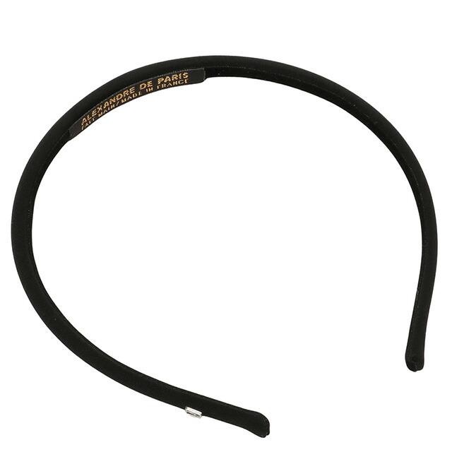 値下げ　ALEXANDRE DE PARIS ブラックサテン ヘアバンド ALEXANDRE DE PARIS（アレクサンドル ドゥ パリ） アレクサンドル ドゥ