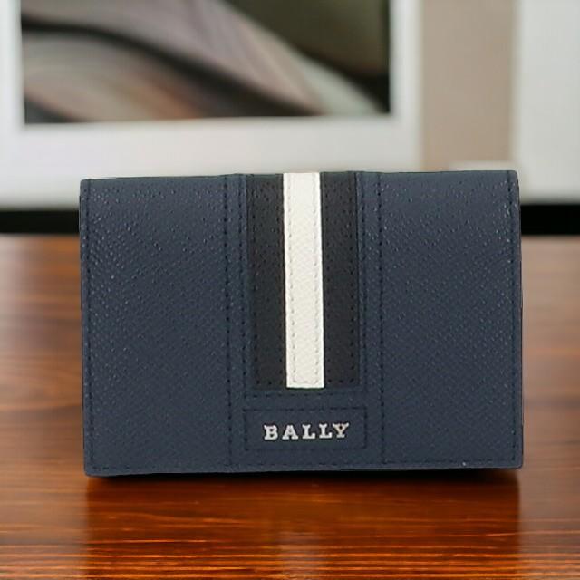 BALLY ネイビー レザー カードケース