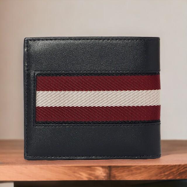 BALLY 二つ折り財布 ブラック/レッド
