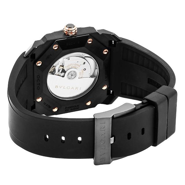 BVLGARI ブラックアナログ自動巻き時計 BVLGARI ブラックアナログ自動巻き時計