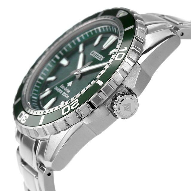 シチズン プロマスター マリン エコドライブ ソーラー腕時計 ブランド メンズ ダイバーズウォッチ ソーラー CITIZEN BN0199-53X アナログ グリーンの画像