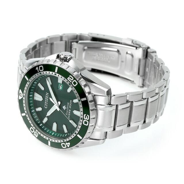 シチズン プロマスター マリン エコドライブ ソーラー腕時計 ブランド メンズ ダイバーズウォッチ ソーラー CITIZEN BN0199-53X アナログ グリーンの画像