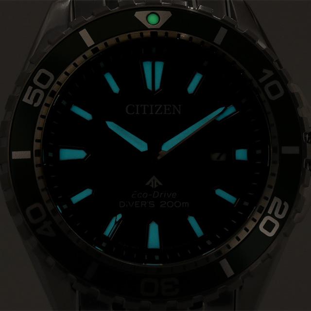 シチズン プロマスター マリン エコドライブ ソーラー腕時計 ブランド メンズ ダイバーズウォッチ ソーラー CITIZEN BN0199-53X アナログ グリーンの画像