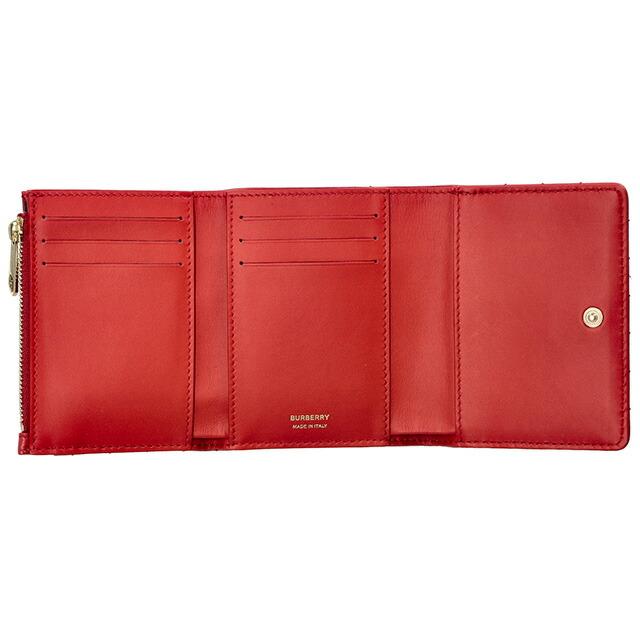 バ−バリ− 三つ折り財布 レディース ブランド BURBERRY 8064824 レッド ウォレット 高級 おしゃれ プレゼント 実用的 BURBERRY（バーバリー） 三つ折り財布 レディース ブランド BURBERRY