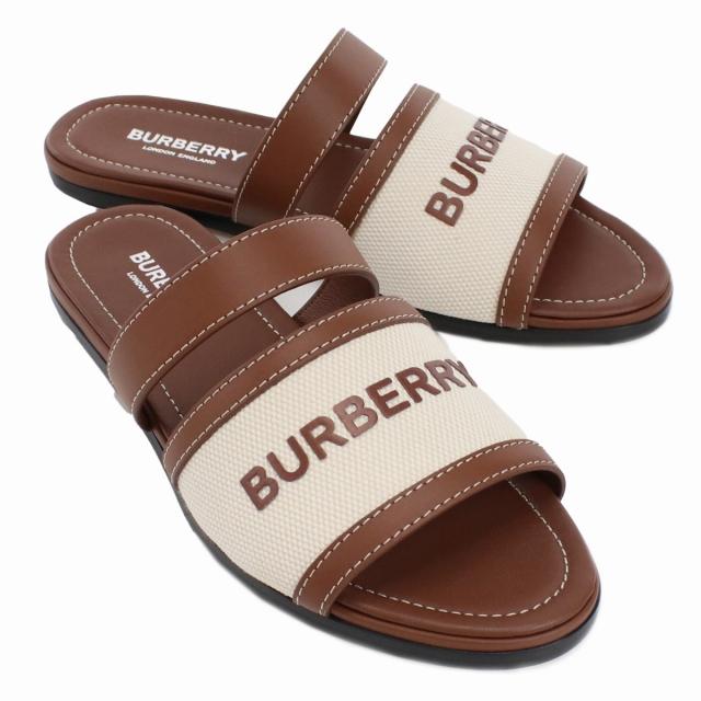 バーバリー ブランド サンダル レディース BURBERRY レザー コットン
