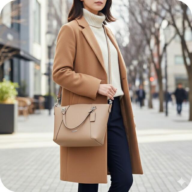 【極美品/保存袋付】コーチ ソーホー 9248 ワンハンドバッグ レザー 薄茶 美品】COACH ソーホー サッチェル ミニボストンバッグ シグネチャー柄