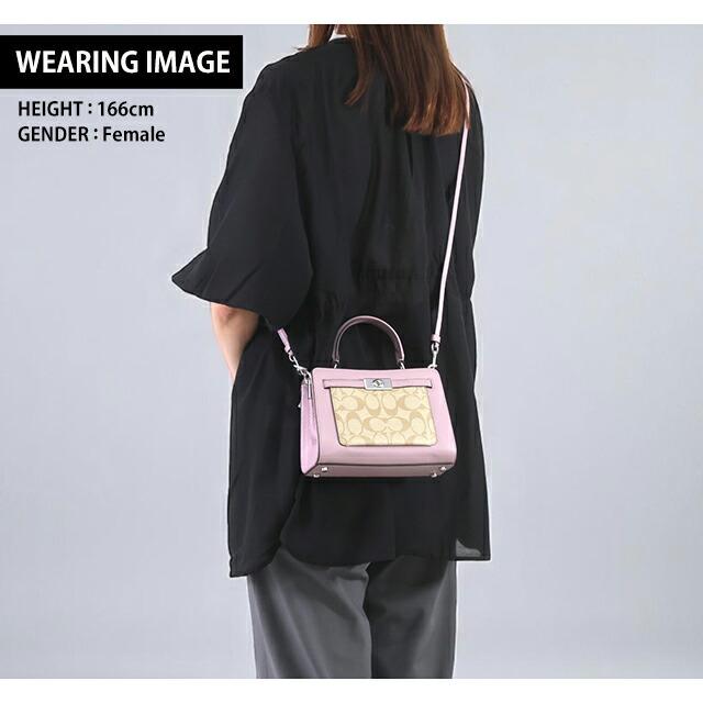 Coach 装飾の黒とピンクのハンドバッグ コーチ COACH バッグ （ピンク） -waja bazar - 海外ファッション