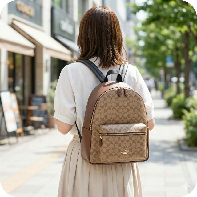 コーチ バックパック レディース ブランド COACH CCQ06 IMXHE タン/ブラウン f58314の画像