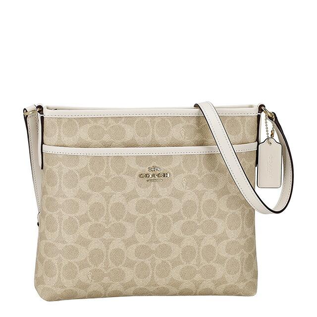 コーチ ショルダーバッグ レディース ブランド COACH CCQ21 IMXDM ライトベージュ/ホワイト 斜めがけ 高級 おしゃれ プレゼント 女性 実用的 かわいい COACH（コーチ） ショルダーバッグ レディース ブランド COACH CCQ21