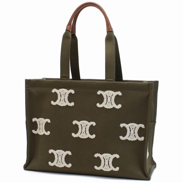 TUSCAN'S  トートバッグ　カーキ　ハンドバッグ　レディース CELINE セリーヌ ブランド トートバッグ レディース キャンバス