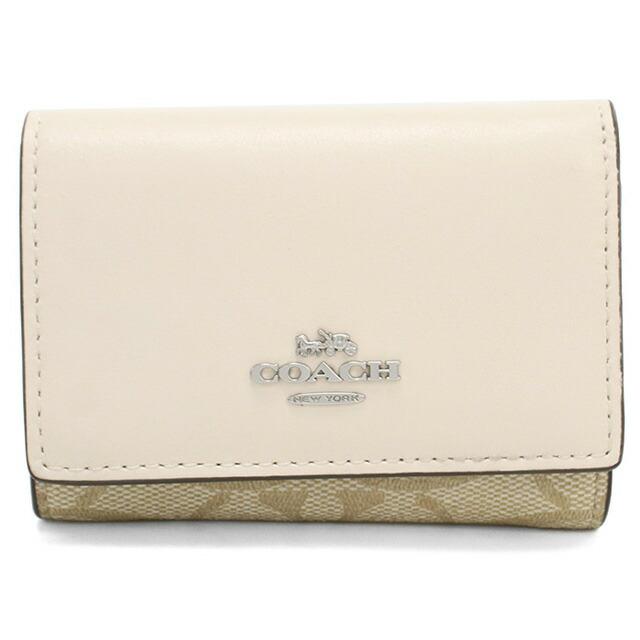 新品　COACH　コーチ 財布 折り財布　3つ折り財布 ホワイト COACH（コーチ） 並行輸入 3つ折り財布 シグネチャー CM761 SIGHA