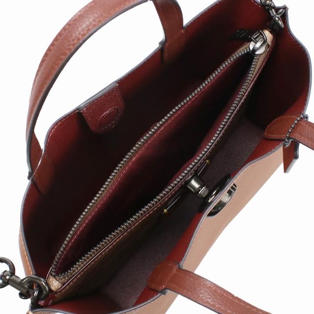 coach ブラウンレザー ハンドバッグ COACH コーチ ショルダーバッグ ハンドバッグ シグネチャー