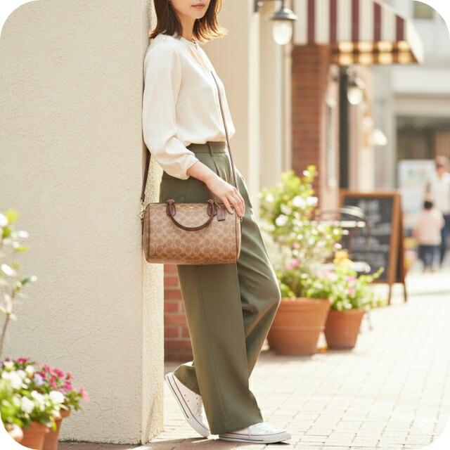 COACH コーチ 2wayワンショルダーバッグ レザー カーキ COACH（コーチ） バッグ レディース 2WAY ショルダーバッグ