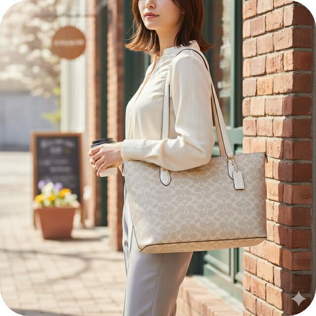 COACH（コーチ） トートバッグ CW381 ベージュ レディース 2WAY 軽量