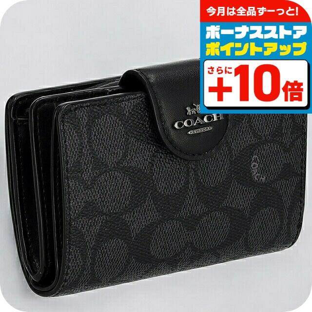 Coach ブラック 二つ折り財布 コーチ COACH コーチ COACH 二つ折り財布 （ブラック） -waja bazar