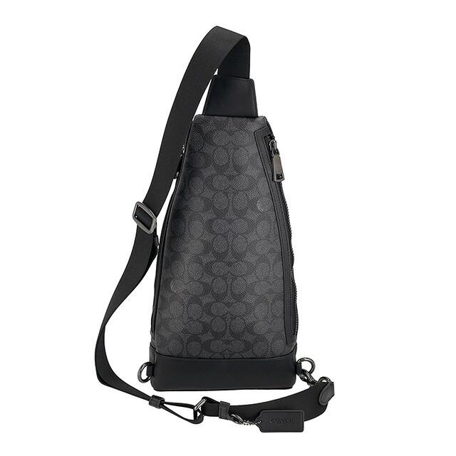 コーチ ウエストバッグ シグネチャー ブラック ボディバッグ コーチ ボディバッグ メンズ ブランド COACH CY801 QBMI5 チャコール