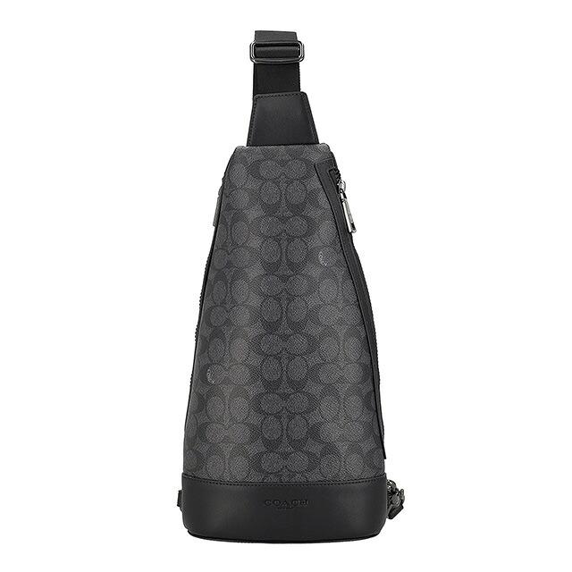 【お薦め美品】COACH ボディバッグ・ウエストポーチ ブラック・グレー COACH（コーチ） ボディバッグ ウエストポーチ メンズ CY801 QBMI5