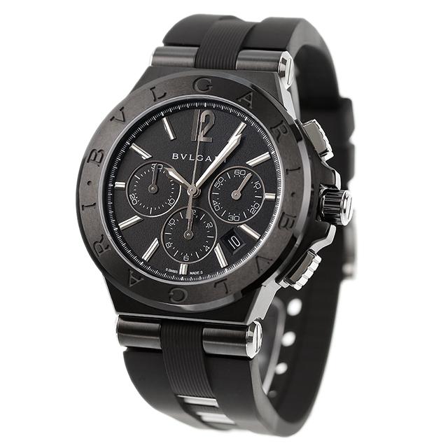 ディアゴノ ブルガリ ウルトラネロ 自動巻き 機械式 クロノグラフ