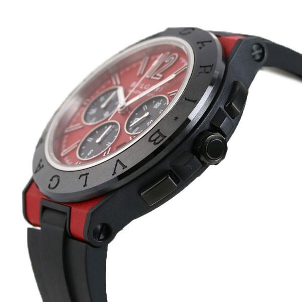 ブルガリ 時計 ディアゴノ マグネシウム 45mm クロノグラフ 自動巻き 機械式 メンズ 腕時計 ブランド DG42C9SMCVDCH レッド ブラック 父の日 プレゼント 実用的｜nanaple｜03