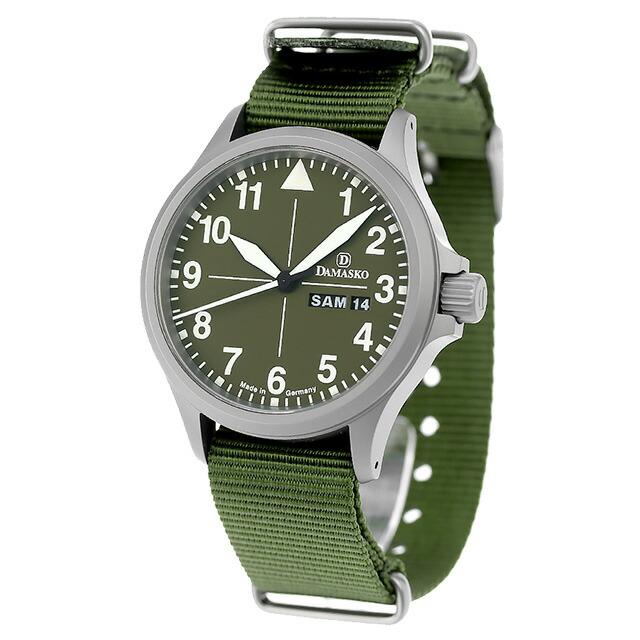ダマスコ ハンティング 自動巻き 腕時計 ブランド メンズ DAMASKO DH2.0 N アナログ オリーブグリーン グリーン ドイツ製の画像