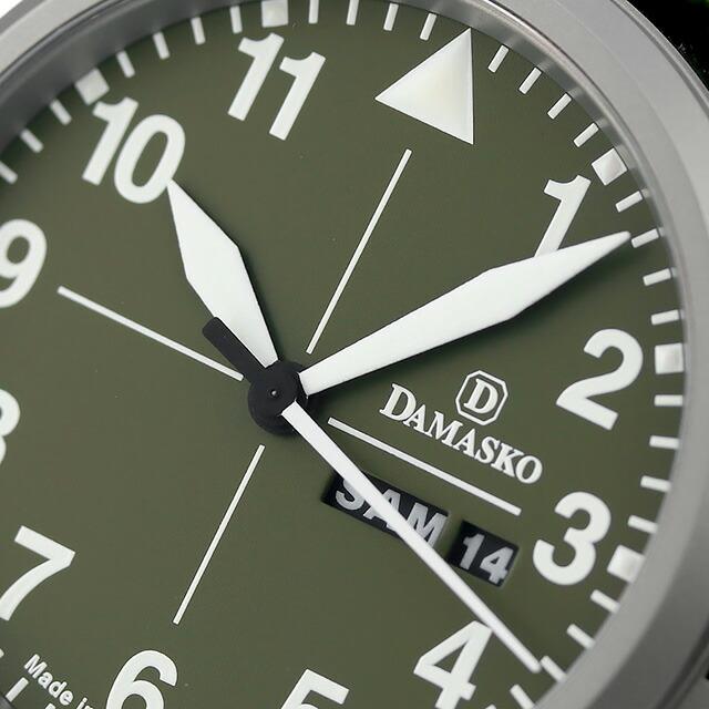ダマスコ ハンティング 自動巻き 腕時計 ブランド メンズ DAMASKO DH2.0 N アナログ オリーブグリーン グリーン ドイツ製の画像