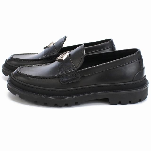 美品✨ クリスチャンディオール 26 レザー ローファー ブラック Christian Dior ディオール ブランド ローファー メンズ