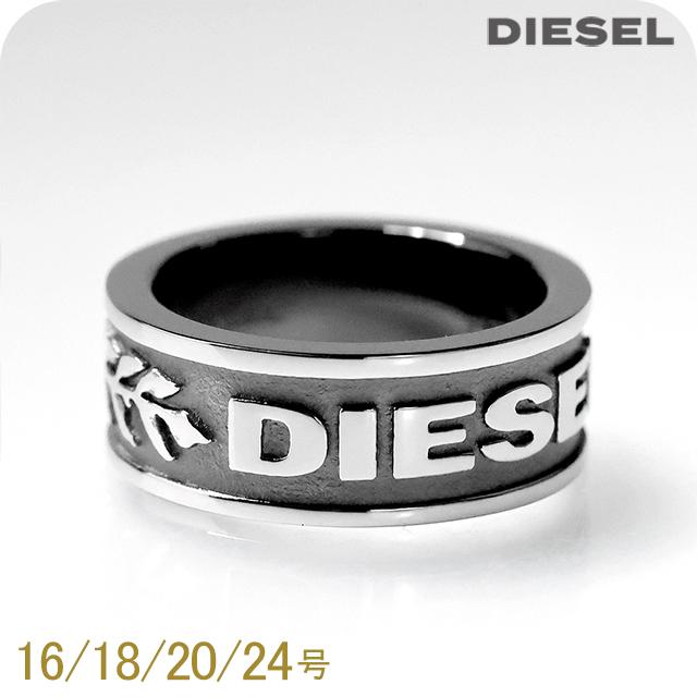 DIESEL（ディーゼル） 指輪 メンズ レディース ロゴ ガンメタル