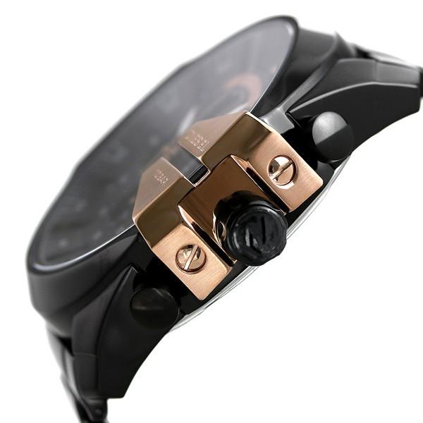 ディーゼル 時計 メンズ メガチーフ 53mm クロノグラフ DZ4309 DIESEL MEGA CHIEF 腕時計 ブラック×ピンクゴールド 父の日 プレゼント 実用的｜nanaple｜03