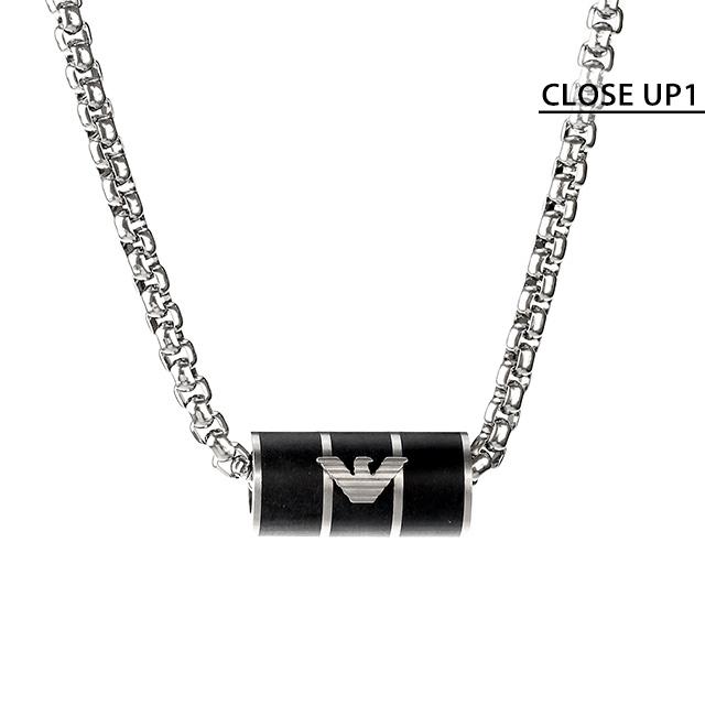 EMPORIO ARMANI ブラックネックレス EMPORIO ARMANI ネックレス 「エンポリオ アルマーニ」イーグルロゴ