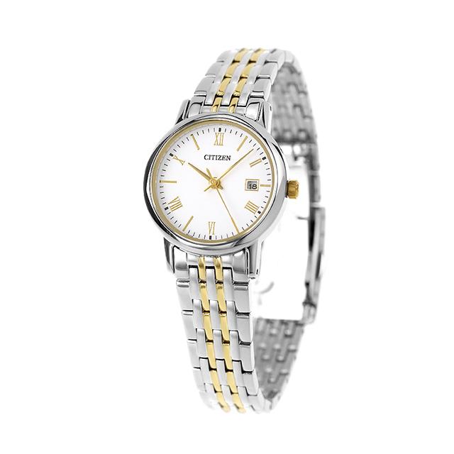 シチズン コレクション エコドライブ 腕時計 ブランド レディース ソーラー CITIZEN EW1584-59C アナログ ホワイト ゴールド 白 日本製の画像