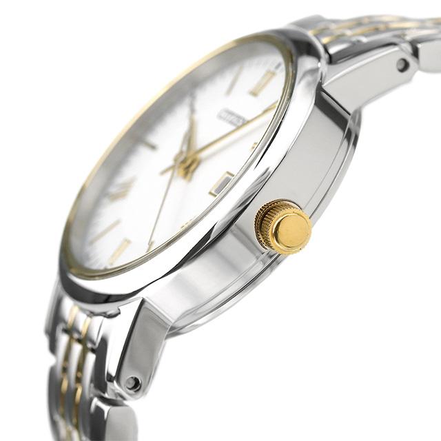 シチズン コレクション エコドライブ 腕時計 ブランド レディース ソーラー CITIZEN EW1584-59C アナログ ホワイト ゴールド 白 日本製の画像
