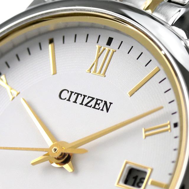 シチズン コレクション エコドライブ 腕時計 ブランド レディース ソーラー CITIZEN EW1584-59C アナログ ホワイト ゴールド 白 日本製の画像
